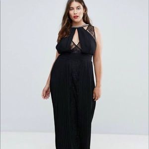 TFNC Black Gown with High Neck Detail | Like New ✨